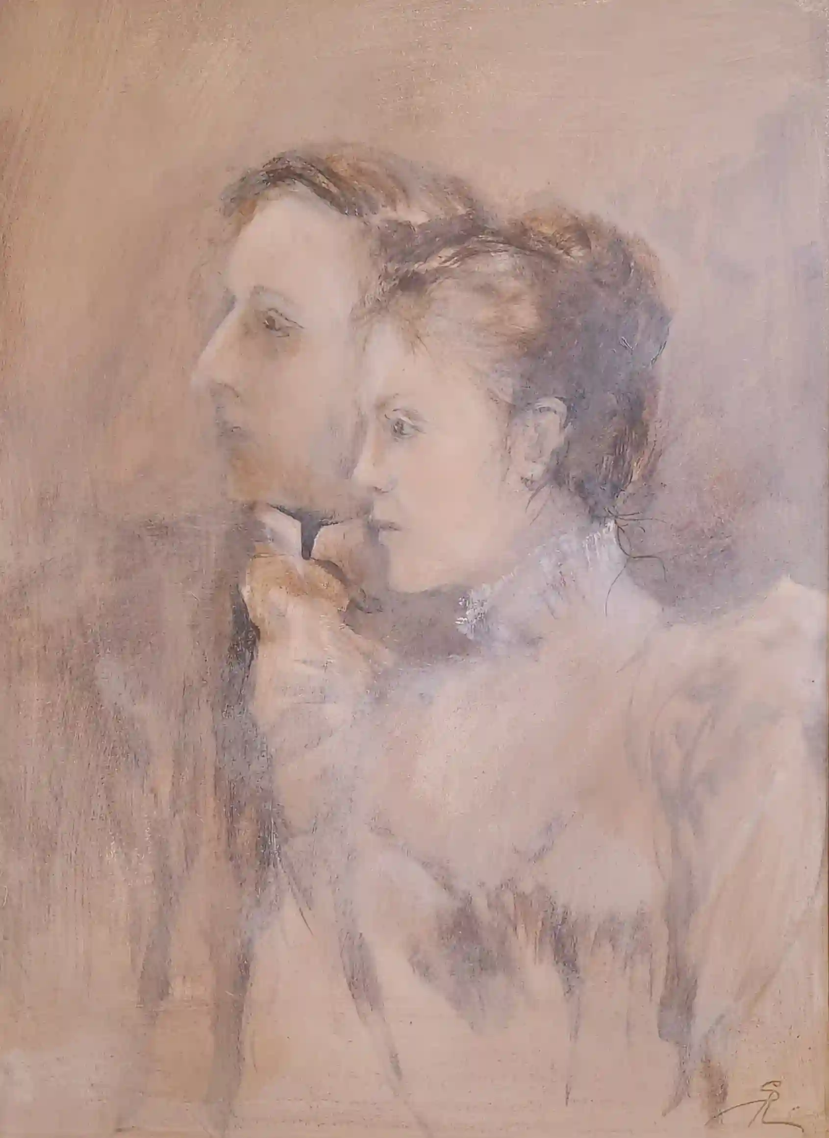 Klebelsberg Kuno és felesége Sarolta grófnő báli portréja festményen